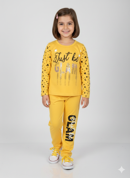 Sparkly LOVE Heart Toddler Girl Outfit | Mint Green Top & Heart Print Leggings Set