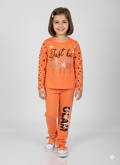 Sparkly LOVE Heart Toddler Girl Outfit | Mint Green Top & Heart Print Leggings Set